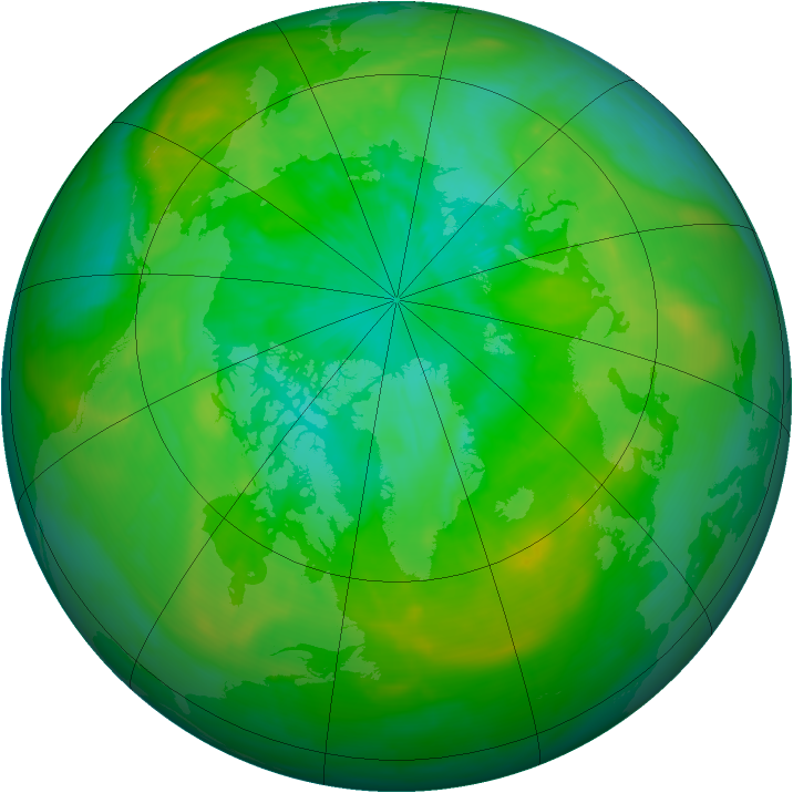 Arctic ozone map for 21 July 2015